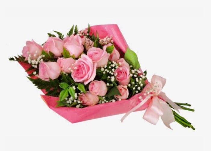 Pink Roses Fresh Flower Hand Tie display - Strelitzia's Floristry & Irish Craft Shop