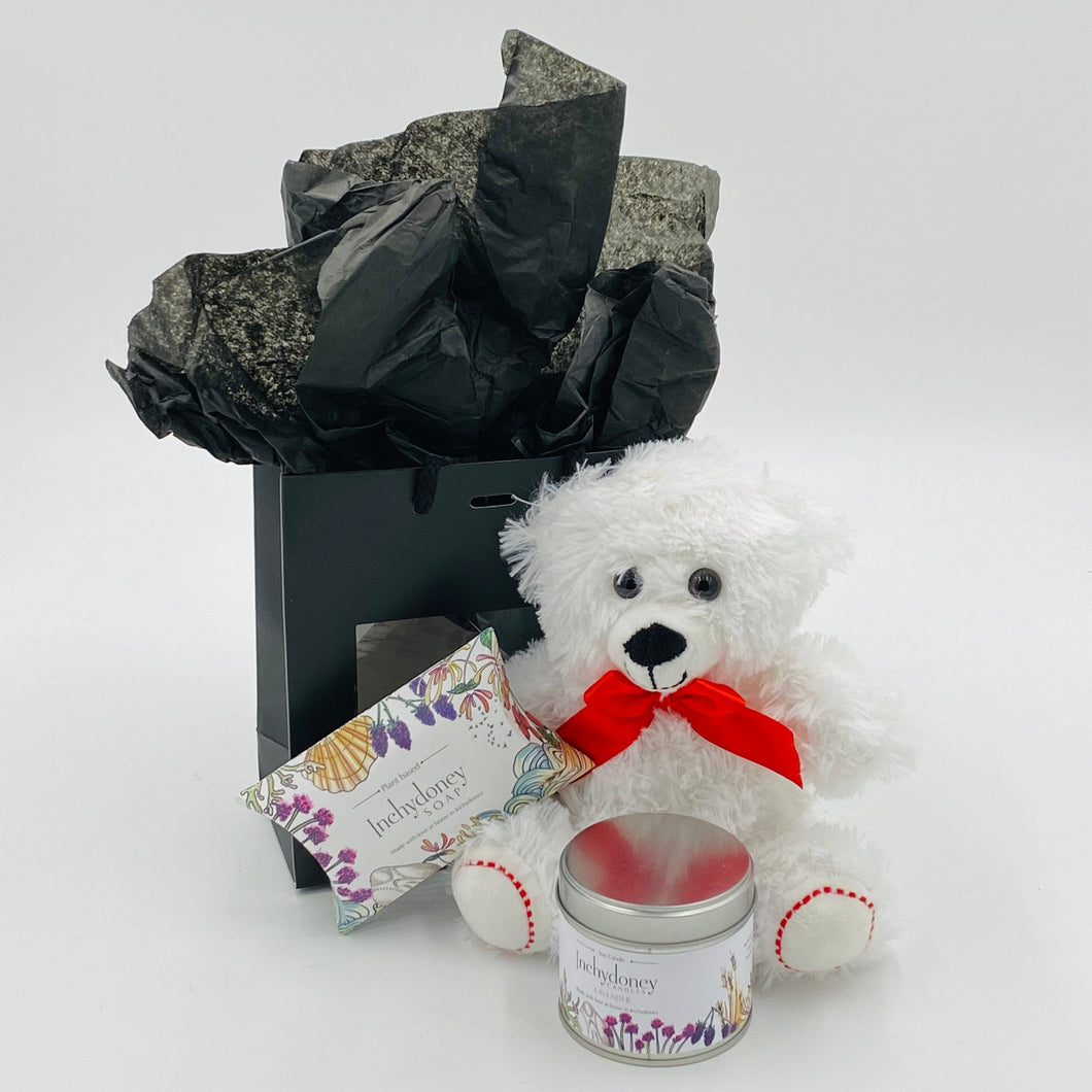 Bath Bear (Inchydoney) - Gift Box - Strelitzia's Floristry & Irish Craft Shop