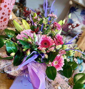 A Soft Pink Pre-Arranged Vase Effect Fresh Flower Bouquet - Strelitzia's Floristry & Irish Craft Shop