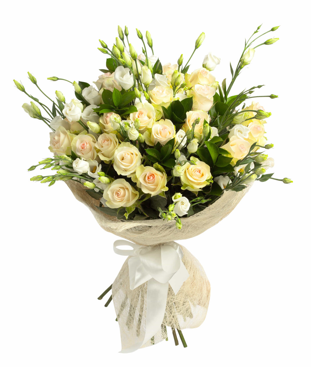 A Simple & Classy White Fresh Flower Bouquet - Strelitzia's Floristry & Irish Craft Shop